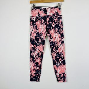 Sweaty Betty Pink Blue Tie Dye Power 7/8 Length‎ Athletic Leggings Womens XS